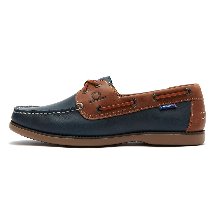 Chatham Mens Whistable Shoes Navy/Tan 7 3